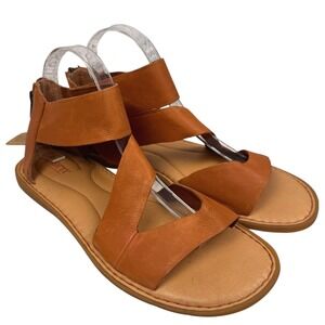 Børn Irie Leather Sandals Womens Size 11M Back Zip Closure Brown NEW